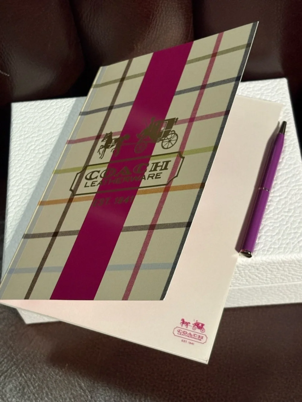 Coach Tattersall Design Notebook 2010 🎉 RARE NOVELTY 🎉 WITH COACH PEN!!